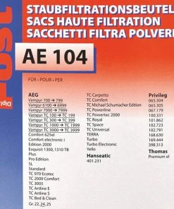 De gros ???? Fust AE 104 GR. 22/24/25 - Sac à Poussière ???? 5 De gros ???? Fust AE 104 GR. 22/24/25 - Sac à Poussière ???? -Dyson Sales unnamed file 1176