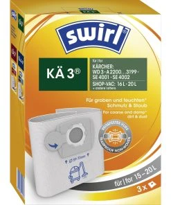 Le moins cher ???? Swirl Sac Filtrant Pour Aspirateur KÄ 3, 3 Pièce/s - Sac à Poussière ????