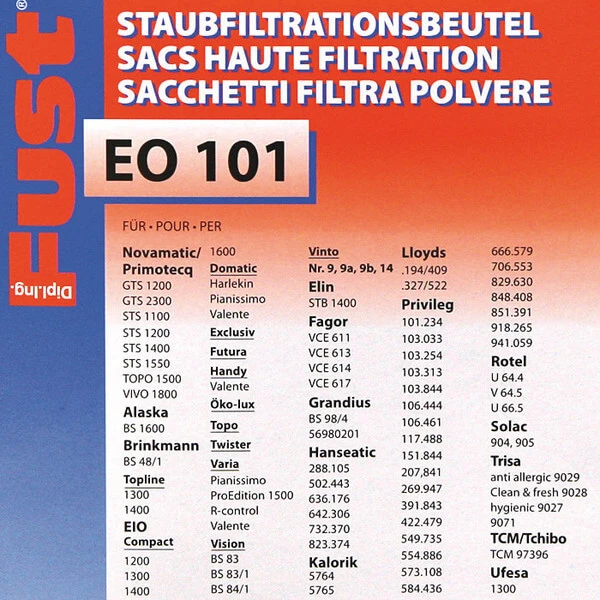 Top 10 ???? Fust EO 101 /STS110/1400 - Sac à Poussière ❤️ 4 Top 10 ???? Fust EO 101 /STS110/1400 - Sac à Poussière ❤️ – Image 2